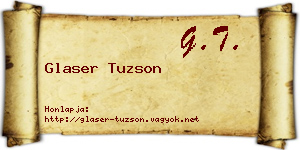 Glaser Tuzson névjegykártya